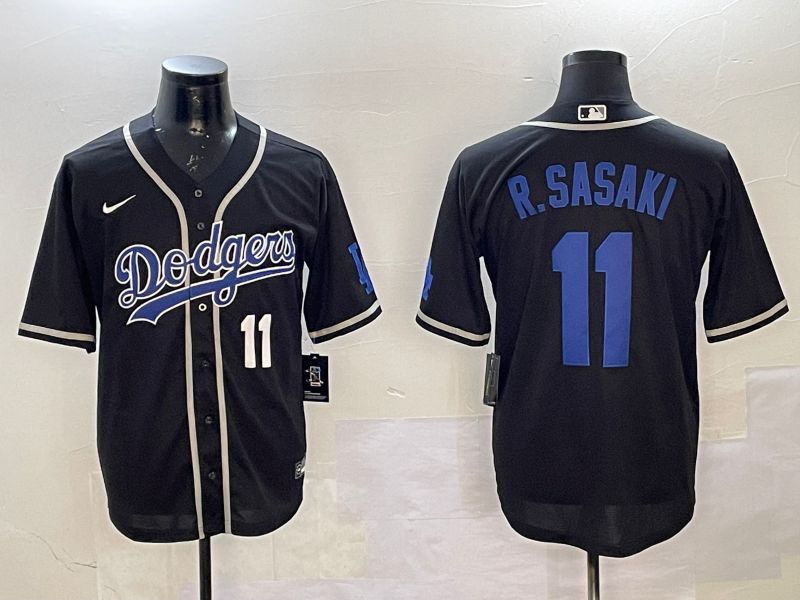 Men Los Angeles Dodgers 11 R.Sasaki Black Fashion Game 2025 Nike MLB Jersey style 15
